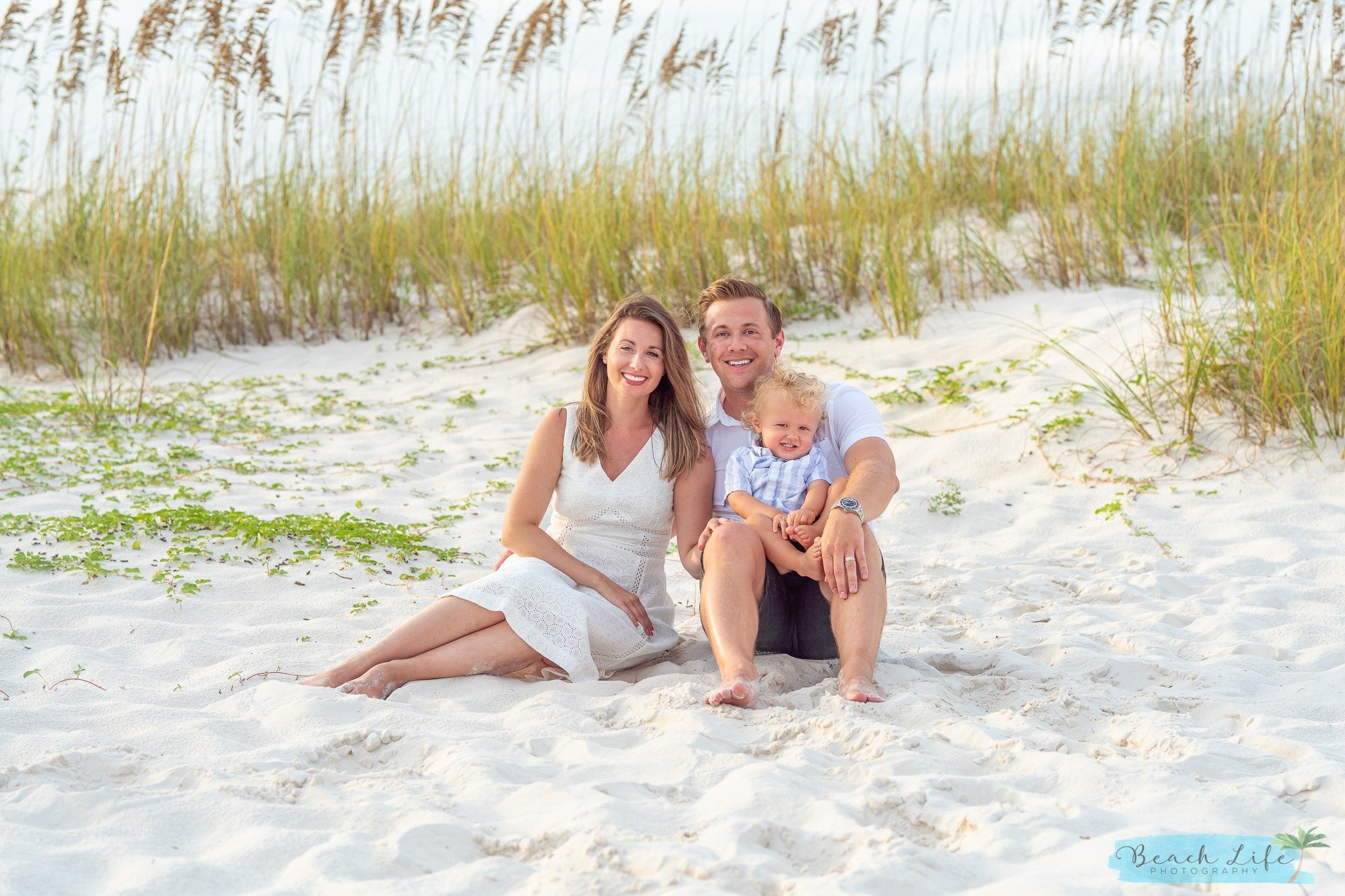 Beautiful family at the beach in Gulf Shores al